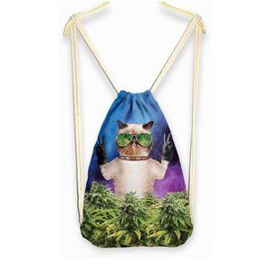NWT Willie Nelson's Cat Canvas Backpack Laptop Carry All Tote Bag Festival Rave